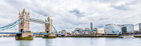 Panoramic view of Tower Bridge in London, UKの写真素材