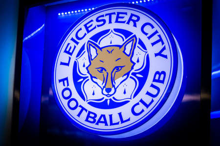 BANGKOK, THAILAND -April 24, 2016: the logo of Leicester City football club on the billboard.のeditorial素材