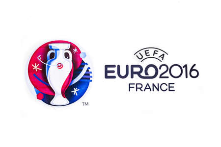 Bangkok, Thailand - May 7, 2016: Official logo of the 2016 UEFA European Championship in France...