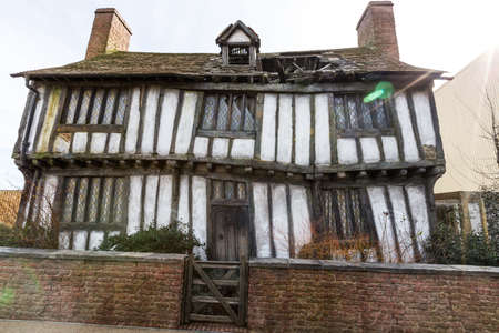Leavesden, London - March 3 2016: Potter's Cottage in Godric's Hollow in the Warner Brothers Studio tour 'The making of Harry Potter'.のeditorial素材