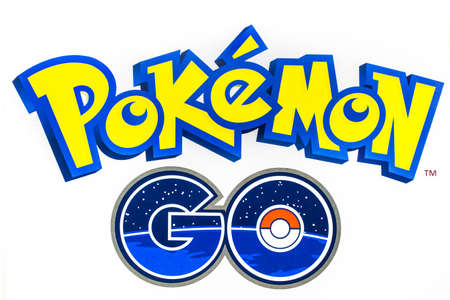 Bangkok, Thailand - August 20, 2016:   Pokemon Go logo on paper. Pokemon Go is a free-to-play augmented reality mobile game developed by Niantic for iOS and Android devices.のeditorial素材