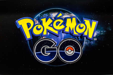 Bangkok, Thailand - August 20, 2016:   Pokemon Go logo on paper. Pokemon Go is a free-to-play augmented reality mobile game developed by Niantic for iOS and Android devices.のeditorial素材