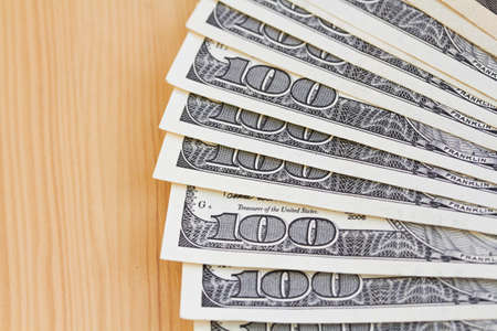 An Abstract of One Hundred Dollar Bills with Narrow Depth of Field の写真素材