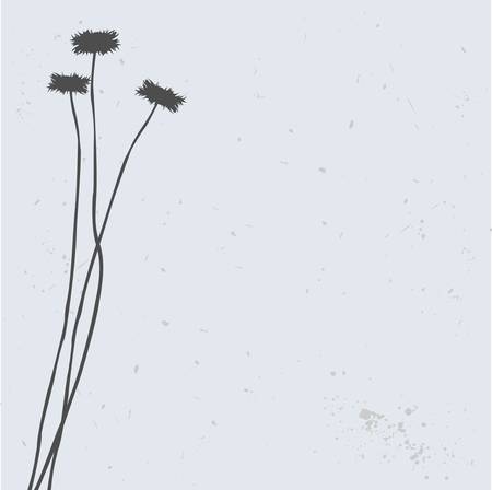 flower silhouette, vector illustrationのイラスト素材