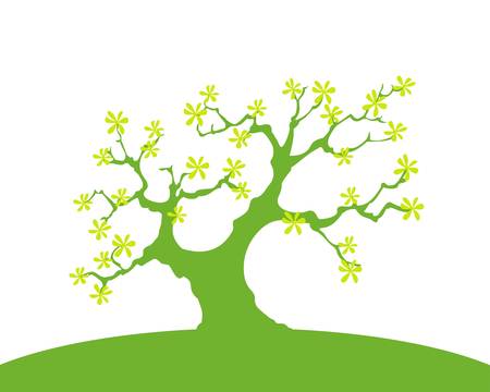 Green Background With Trees And Earth, Isolatedのイラスト素材