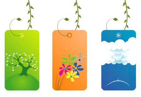 elegant fresh business cards with leavesのイラスト素材