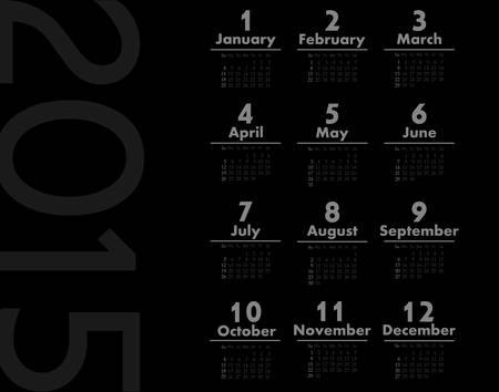 Simple european 2015 year calendarのイラスト素材