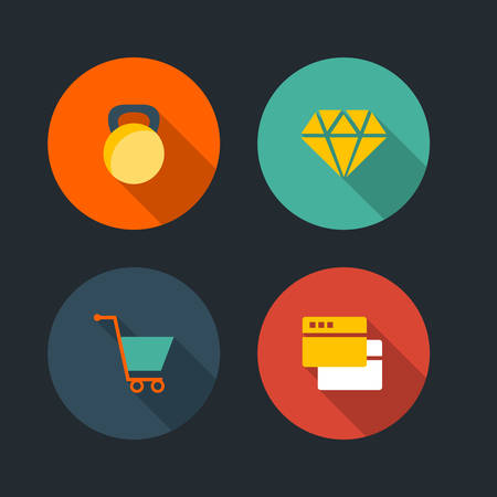 Basic Flat icon setのイラスト素材