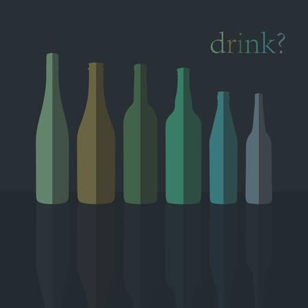 Bottles Icons in Flat Designのイラスト素材