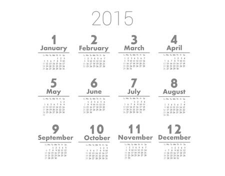 Simple european 2015 year calendarのイラスト素材