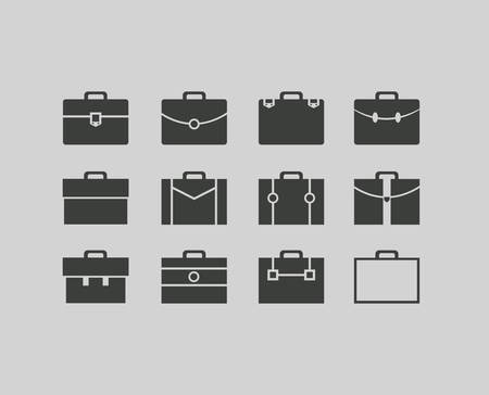 black briefcase icons setのイラスト素材