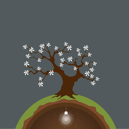 Illustration of planet earth problem, deforestationのイラスト素材