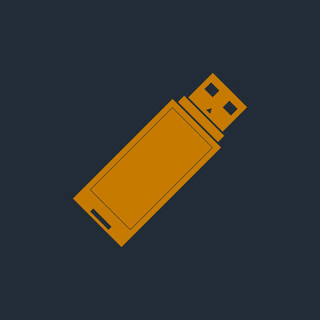 Usb flash drive web icon, flat