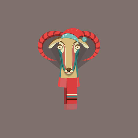 Vector illustration of goat, symbol of 2015. Element for New Year\'s designのイラスト素材