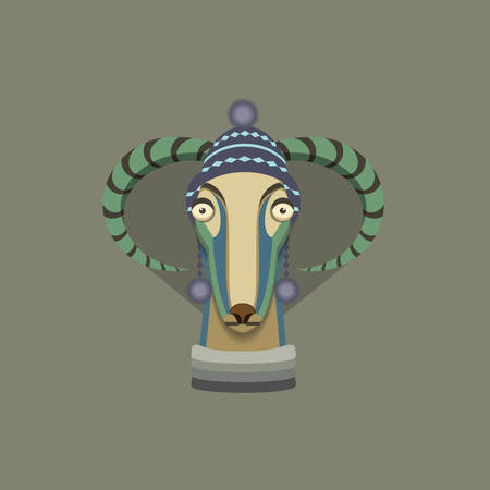 Vector illustration of goat, symbol of 2015. Element for New Year\'s designのイラスト素材