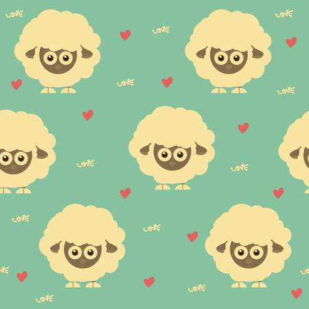 sheep funny seamless patternのイラスト素材