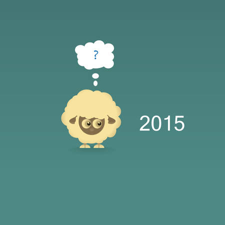 Happy new year 2015. Year of the Sheep.のイラスト素材