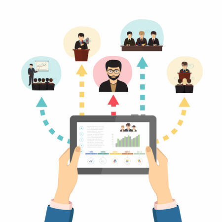 Hands holding a tabletのイラスト素材