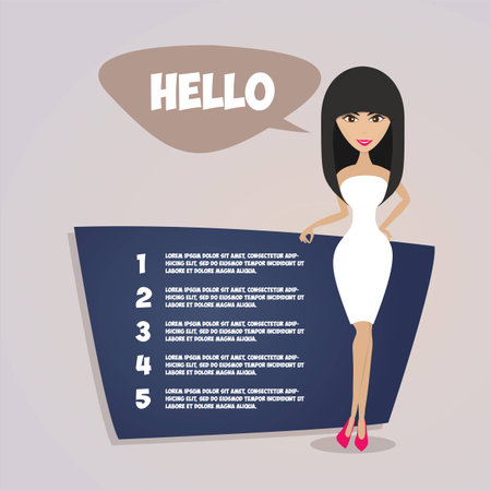 Business woman presentation. Retro style vectorのイラスト素材