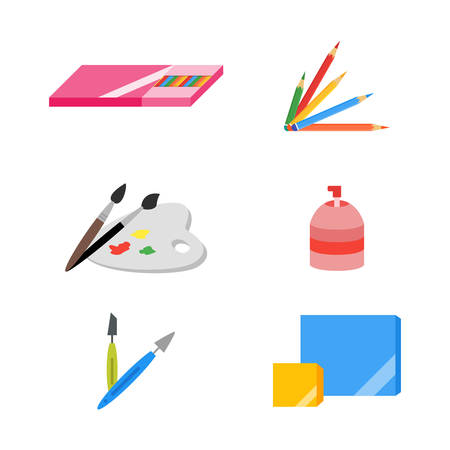 Painting icons, vector illustration, flatのイラスト素材