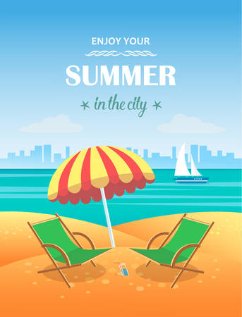 Summer tropical poster. Vector background.のイラスト素材