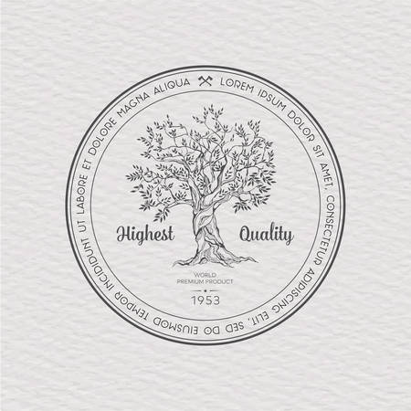Vintage label with treeのイラスト素材