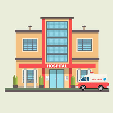 Vector design of hospital with white backgroundのイラスト素材