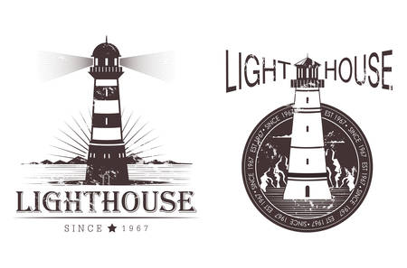 Sketch of lighthouse at port or beaconのイラスト素材