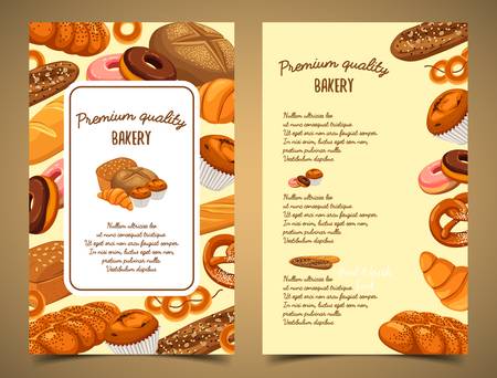 Banner with bakery food or pastry bannerのイラスト素材