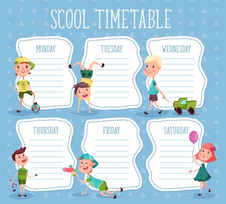 Education diary or school timetable for pupilsのイラスト素材