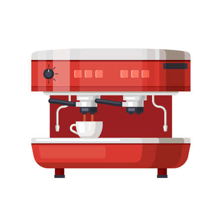 Espresso coffee machine, vector icon or mockup.のイラスト素材