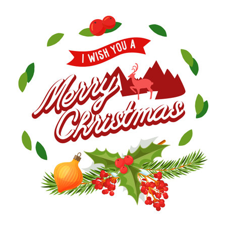 Christmas vector card or festive decorative bannerのイラスト素材