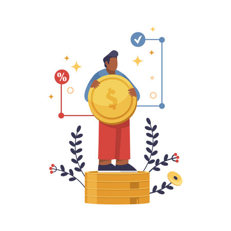 Growth of profit or savings, vector illustration.のイラスト素材