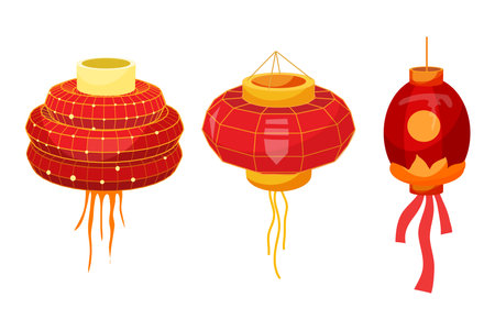 New year chinese lantern. CNY. Vector illustrationのイラスト素材