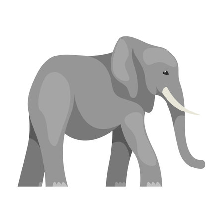 Isolated flat elephant. Vector illustration.のイラスト素材