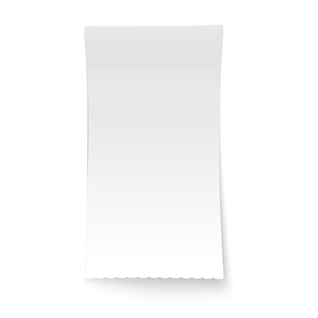 Vector realistic sheet of paper or check. Isolated page.のイラスト素材