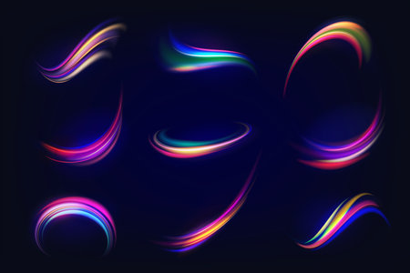 Light effect or vector high speed lines trail. Setのイラスト素材