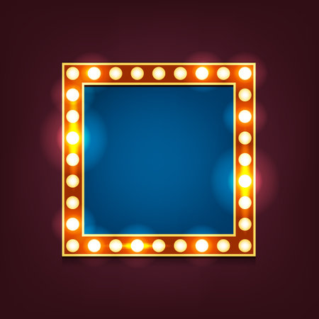 Vector retro frame or vintage lightbox. Backgroundのイラスト素材