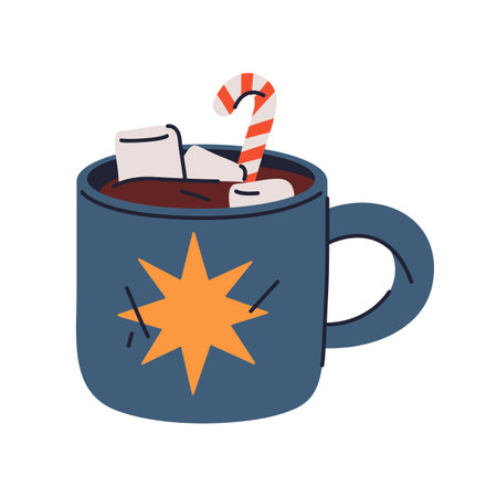 Cup of hot chocolate icon, vector cocoa drink.のイラスト素材
