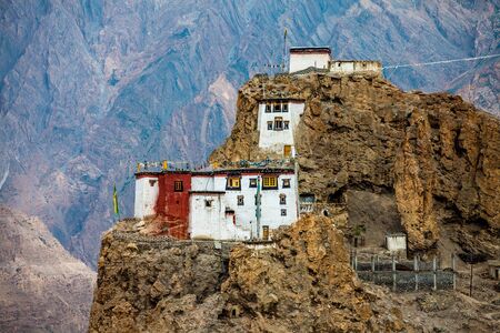 Dhankar gompa. Spiti Valley, Himachal Pradesh, Indiaの写真素材