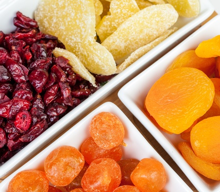 assortment different dried fruits close up