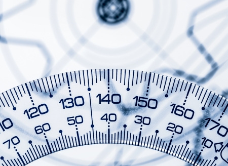 Technical drawings in a blue toningの写真素材