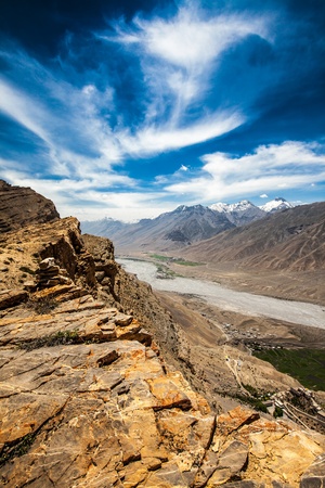 Mountain landscape. Spiti Valley, Himachal Pradesh, Indiaの写真素材