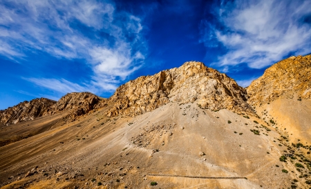 Mountain landscape. Spiti Valley, Himachal Pradesh, Indiaの写真素材