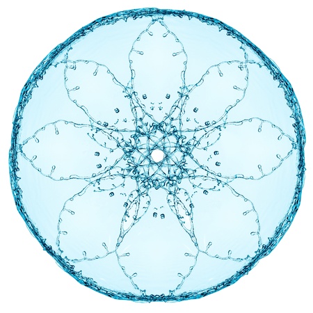 Abstract sphere of water isolated on white background.