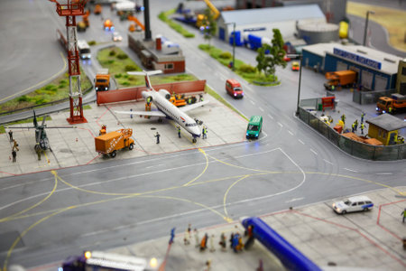 Saint Petersburg, RUSSIA - August 25: Fragment Big Grand Maket Russia, St. Petersburg 25, 2013 in Russia. Grand Maket Russia the world's largest model of Russia from Kaliningrad to the Far East.のeditorial素材