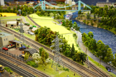 Saint Petersburg, RUSSIA - August 25: Fragment Big Grand Maket Russia, St. Petersburg 25, 2013 in Russia. Grand Maket Russia the world's largest model of Russia from Kaliningrad to the Far East.のeditorial素材