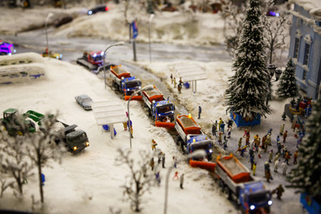 Saint Petersburg, RUSSIA - August 25: Fragment Big Grand Maket Russia, St. Petersburg 25, 2013 in Russia. Grand Maket Russia the world's largest model of Russia from Kaliningrad to the Far East.のeditorial素材