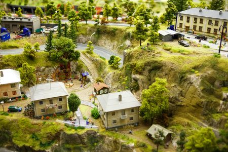 Saint Petersburg, RUSSIA - August 25: Fragment Big Grand Maket Russia, St. Petersburg 25, 2013 in Russia. Grand Maket Russia the world's largest model of Russia from Kaliningrad to the Far East.のeditorial素材