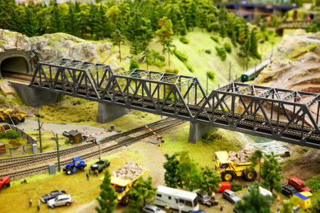 Saint Petersburg, RUSSIA - August 25: Fragment Big Grand Maket Russia, St. Petersburg 25, 2013 in Russia. Grand Maket Russia the world's largest model of Russia from Kaliningrad to the Far East.のeditorial素材